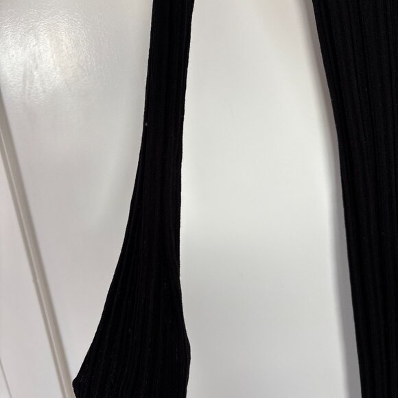 Lioness Prophecy Maxi Sheer Dress Black Onyx Ribbed Knit Crewneck Long Sleeves - Picture 4 of 7